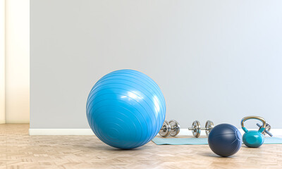 Home gym equipment 3d fitness workout