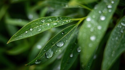 Close-up of a green leaf with water droplets on it. the leaf is in focus, while the background is blurred, making it the focal point of the image.