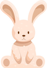 Adorable cartoon bunny rabbit sitting, perfect for easter projects, children's books, or any design needing a touch of cuteness