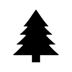 Obraz premium Stylized Black Silhouette of a Christmas Tree with Layered Branches