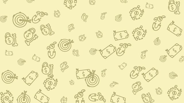 seamless pattern with cats and birds money