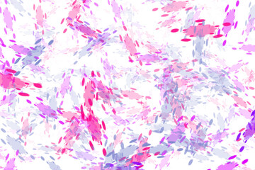 Abstract pattern featuring overlapping brushstrokes and dots in pink, purple, red, and blue hues