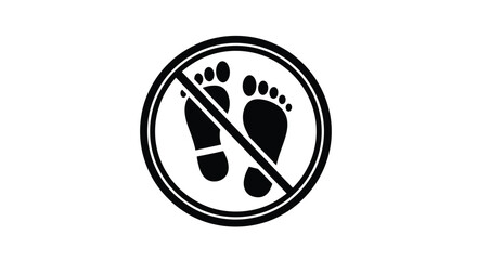 Clear prohibition symbol for no entry or no walking conveying a strong warning against trespassing or unauthorized access in a simple graphic