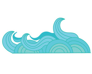 Sea waves pattern. Water wave abstract design. Blue ocean wave layer