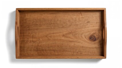 Wooden tray with a simple rectangular shape and natural wood grain texture