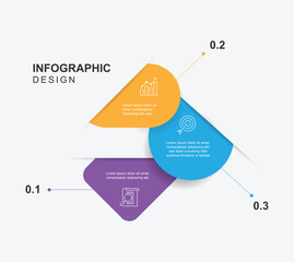 3 step abstract infographic template vector element.