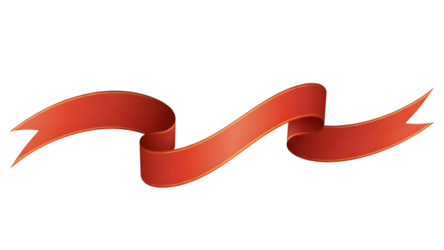 Elegant Red and Gold Ribbon Banner - 3D Wavy Graphic Illustration