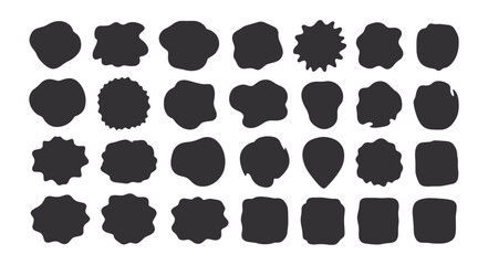 Abstract organic blob shapes elements set. Fluid wavy round forms and soft liquid doodle elements. Modern oval background vector illustration