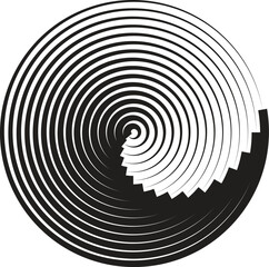 Obraz premium black thick halftone dotted circle speed lines. Abstract geometric shape motion. Design elements for frames, tattoos, web pages, prints, posters, and templates. Technology round Logo. Sunburst. Vector