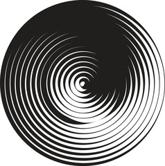 Fototapeta premium black thick halftone dotted circle speed lines. Abstract geometric shape motion. Design elements for frames, tattoos, web pages, prints, posters, and templates. Technology round Logo. Sunburst. Vector