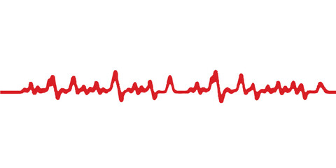 Red heart beat on an ECG line graph illustration is a medical concept design vector symbol for health and love business stock