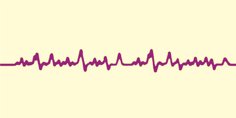 Vector illustration of a heartbeat wave on a monitor representing medical ECG chart design for business or web concept