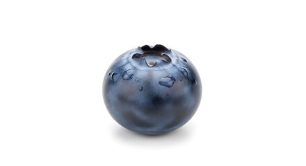 Single Fresh Blueberry with Water Droplets