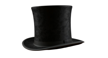 black top hat isolated png transparent background.