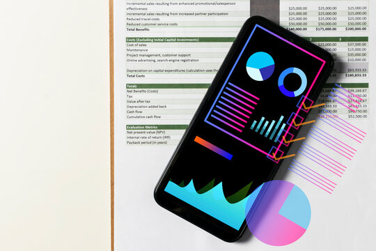 The concept of receiving financial or work-related information conveniently and securely via mobile phone.