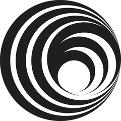 black thick halftone dotted circle speed lines. Abstract geometric shape motion. Design elements for frames, tattoos, web pages, prints, posters, and templates. Technology round Logo. Sunburst. Vector