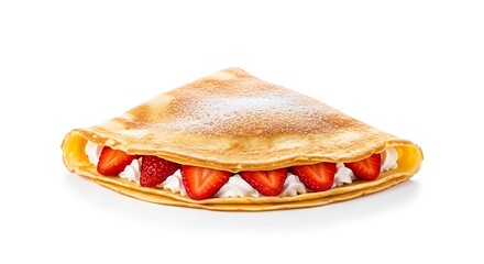 Delicious Strawberry and Cream Crepe Dessert