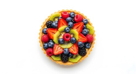 Fresh Fruit Tart with Berries and Kiwi
