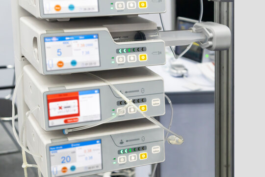 A device that monitors the patient's blood pressure, heart rate, and medical information.