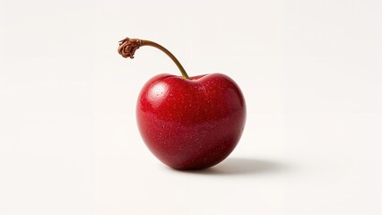 Cherry with stem on a plain background. The number 1886.