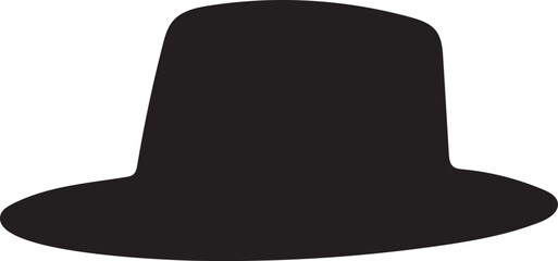 Black Silhouette Icon of a Top Hat graphic