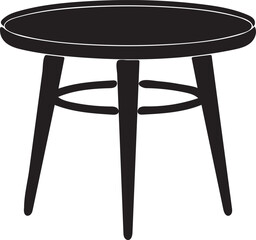 Black Silhouette of a Round Table with Three Legs furniture icon