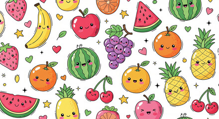 fruits on a white background