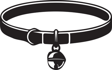 Pet Collar with Bell Silhouette Icon animal