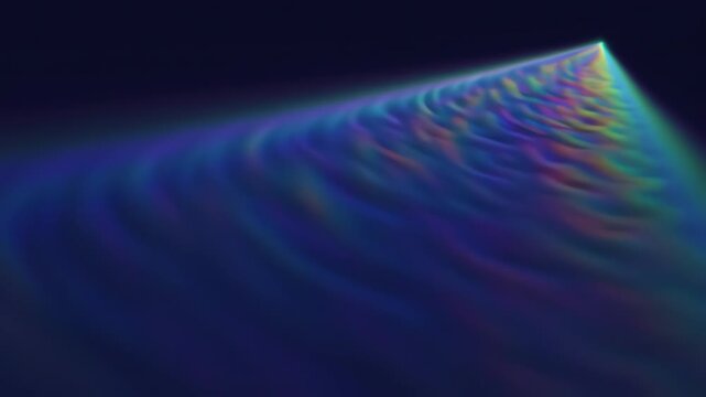 Light radiates out like an abstract glowing cone shape with a bright gradient on a dark background.