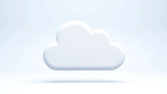 This cloud computing concept vector design features a white cloud symbol illustrating internet data technology on a bright blue sky background