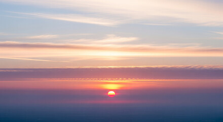 sunset with beautiful and charming clouds