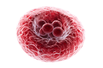 Red blood cell isolated on transparent background, a vital component of blood
