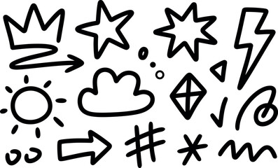 Hand drawn doodles and elements for design and decoration vector illustration