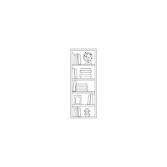Minimalist Bookshelf Line Art Illustration