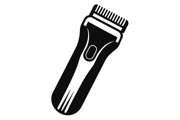electric shaver black and white silhouette on white background
