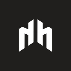 Creative letter letter NH logo design template, lowercase H.
