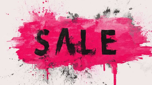 bold sale text on grunge paint background - Powered by Adobe