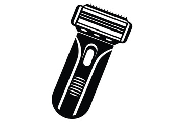 electric shaver black and white silhouette on white background