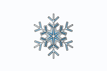 Snowflake graphic design in blue and white for winter decoration - Concept of New Year SVG    
