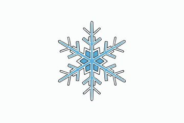 Snowflake illustration in blue color representing winter season and holidays - Concept of New Year SVG    