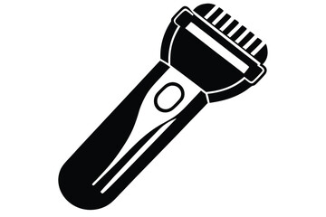 electric shaver black and white silhouette on white background
