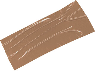 Brown adhesive tape strip isolated on transparent background, packaging or repair material.