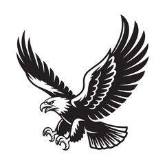 Fototapeta premium Peaceful flying eagle and dove silhouette vector tattoo design