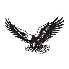 Fototapeta premium Dove and eagle vector illustration with flying wings silhouette