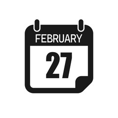 Vector icon page day calendar - 27 February month