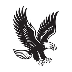 Fototapeta premium Eagle in Flight Vector Illustration with Tribal Wings Design