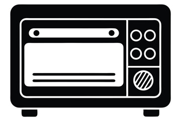 electric oven black and white silhouette on white background