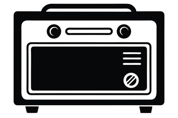 electric oven black and white silhouette on white background