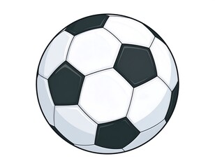 Fototapeta premium A cartoon of a classic soccer ball composed of black pentagons and white hexagons