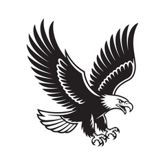 Obraz premium Flying Eagle Silhouette Vector Illustration